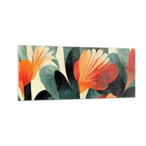 Glasbild - Bild auf glas - Hitze der Tropen und Kühle des Grüns - 100x40 cm