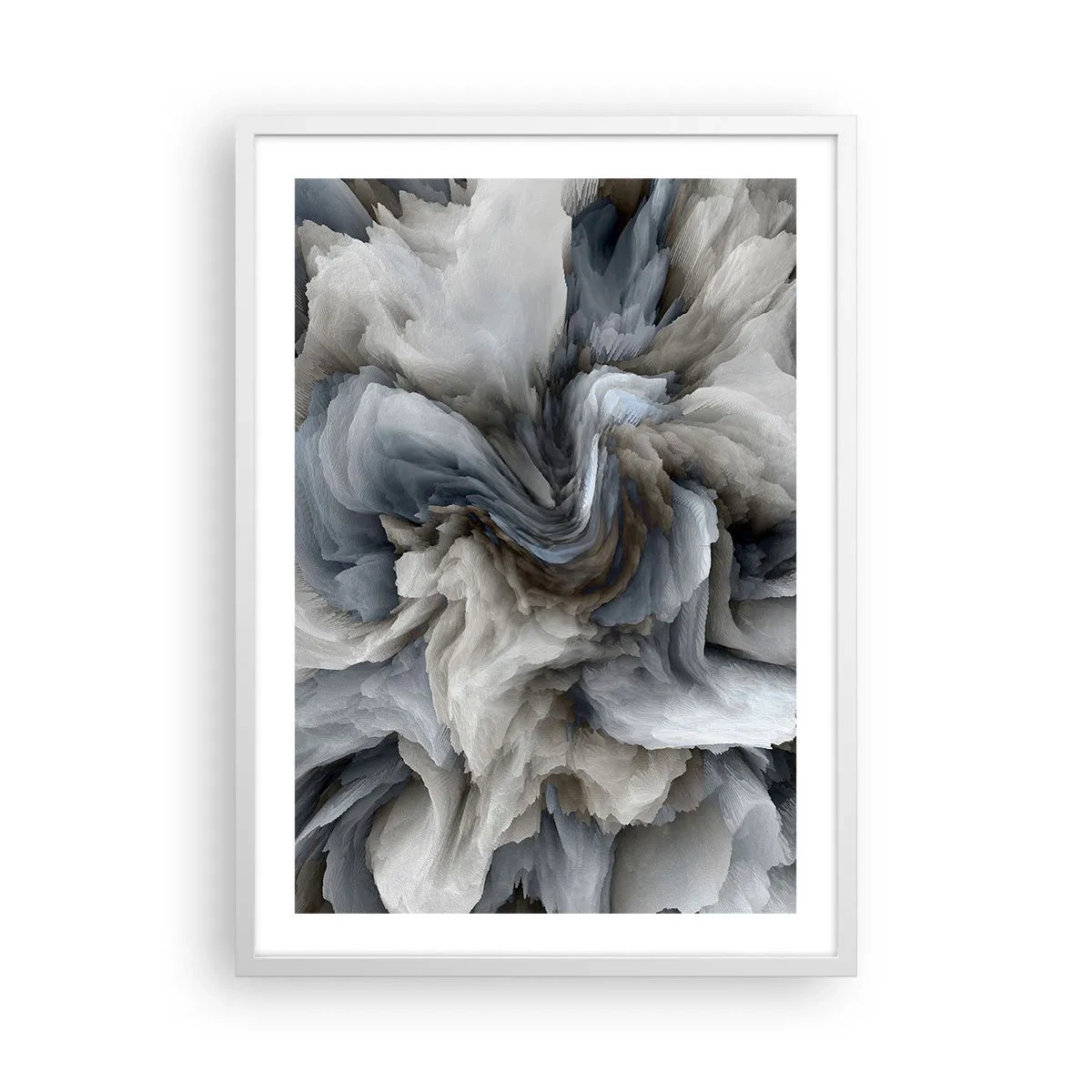 Poster in einem weißen Rahmen - Stein und Blume - 50x70 cm