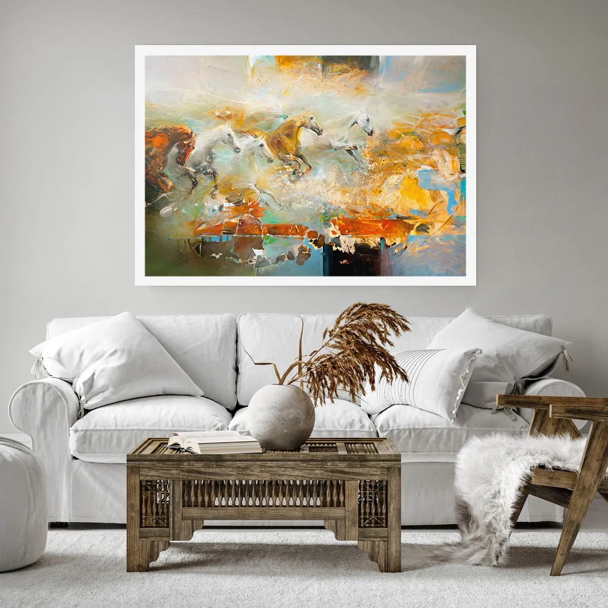 Poster - Im Galopp durch das Licht - 50x40 cm