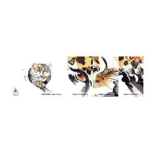 Fototapetenmuster Standard Eco - Raubtierschönheit - Tiere, Panther, Natur - 100x30 cm