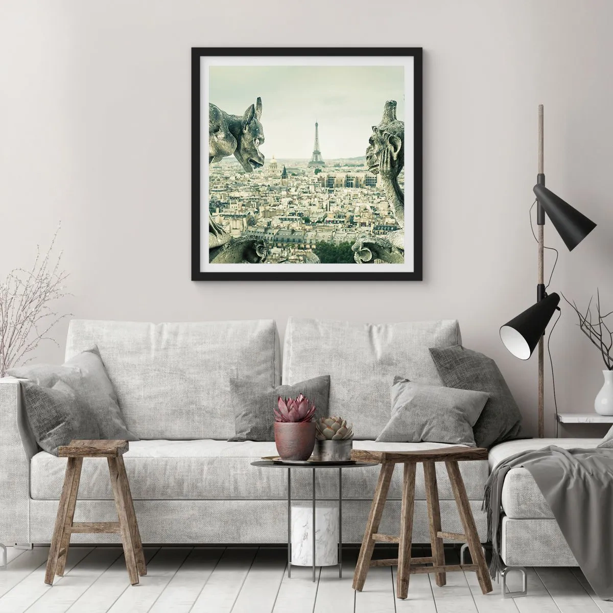 Poster in einem schwarzem Rahmen - Pariser Plaudern - 40x40 cm