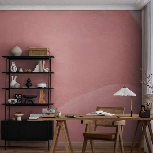 Maßgeschneiderte Fototapete Premium Canvas - Organische Komposition in Rosa - Pastell, Formen, Minimalistisch
