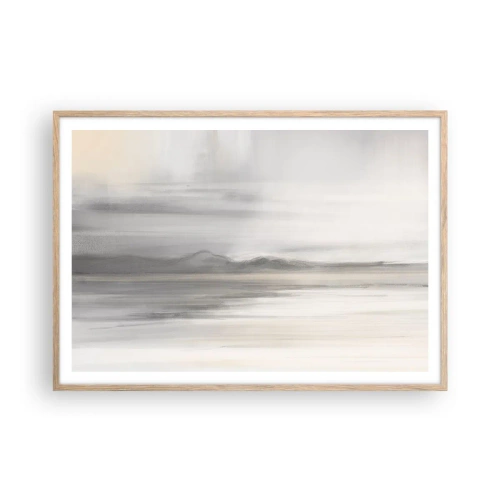 Poster in einem Rahmen aus heller Eiche - Nachdenkliche Distanz - 100x70 cm