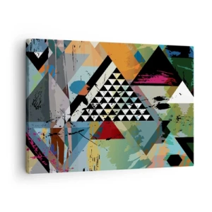 Bild auf Leinwand - Leinwandbild - Eine abstrakte Komposition aus geometrischen Formen und Farben. - 70x50cm - Wie einfach ist es - Moderne Wanddekoration für Wohnzimmer und Schlafzimmer ARTTOR