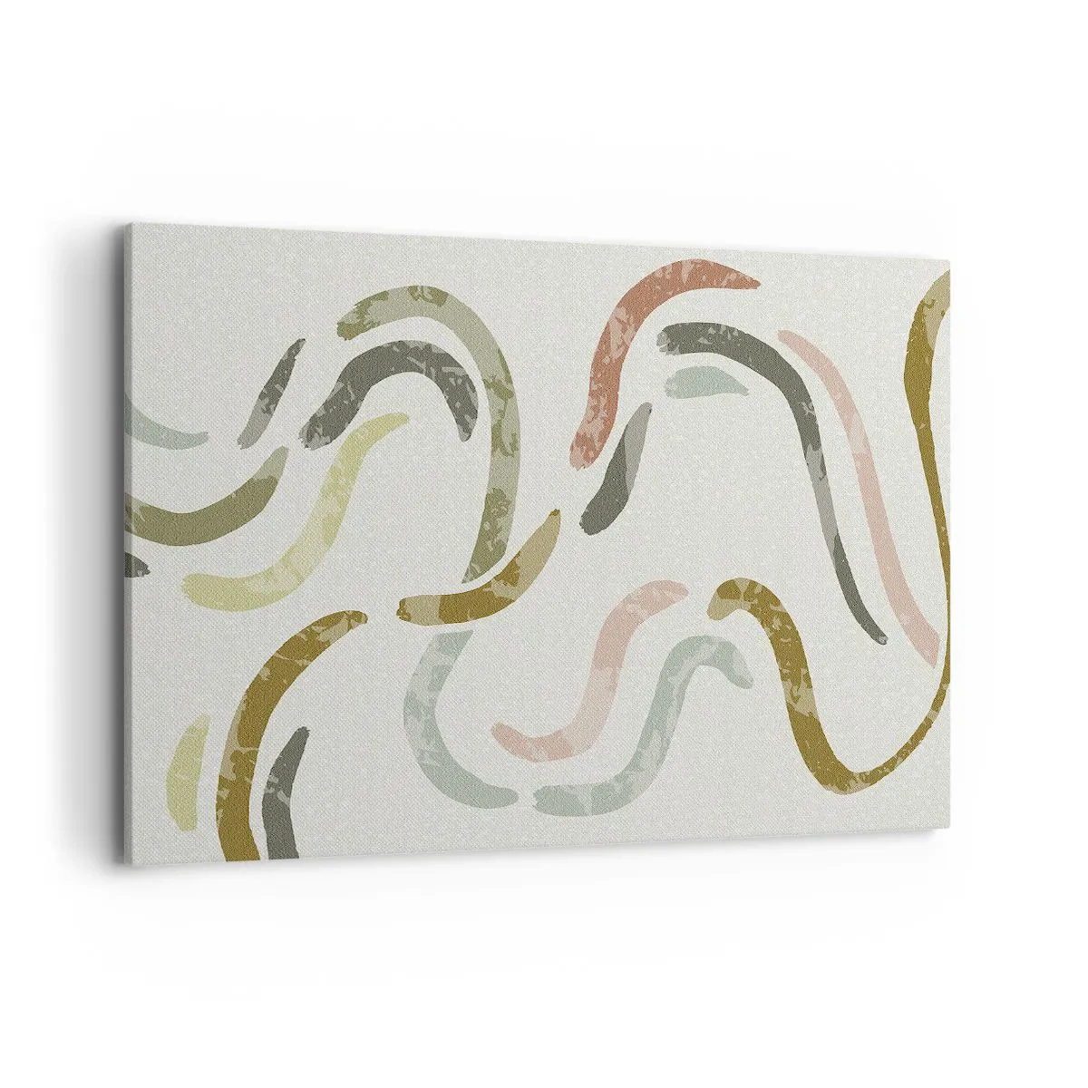 Bild auf Leinwand - Leinwandbild - Abstrakte Bögen in Pastellfarben - 100x70cm - Fröhlicher Tanz der Abstraktion - Moderne Wanddekoration für Wohnzimmer und Schlafzimmer ARTTOR