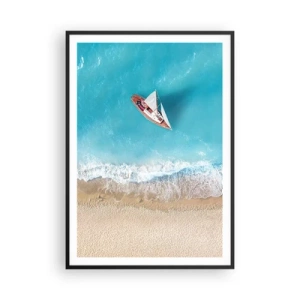 Poster in einem schwarzem Rahmen - An der Grenze von Blau und Gold - 70x100 cm