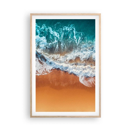 Poster in einem Rahmen aus heller Eiche - Immer Hand in Hand - 61x91 cm