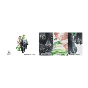 Fototapeten Muster Premium Canvas - Wildheit des Herzens - Schwarzer Panther, Tiere, Natur - 100x30 cm