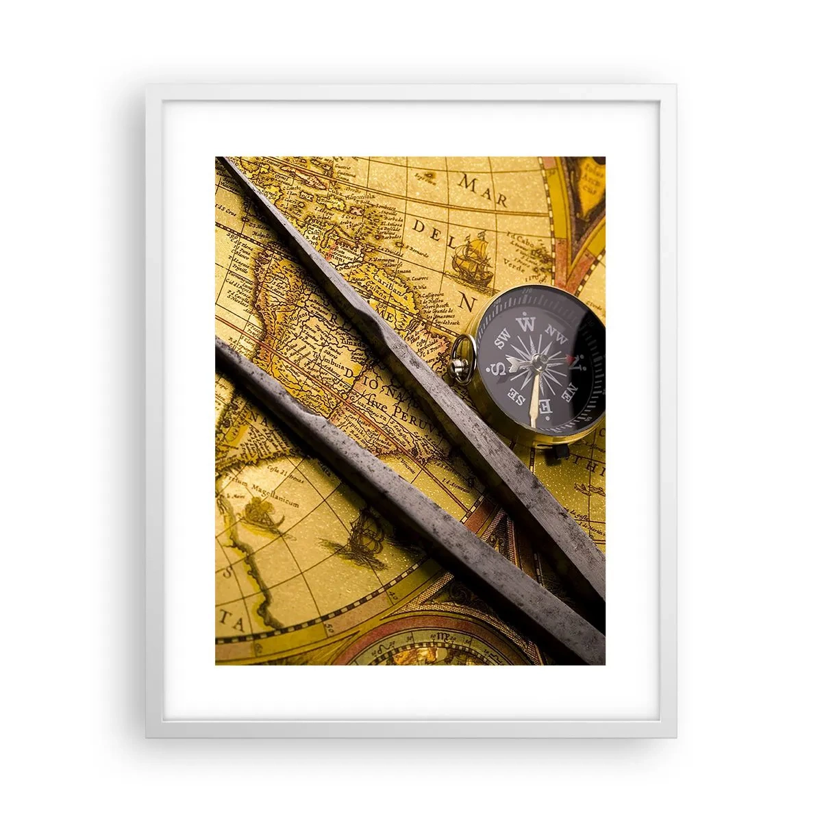 Poster in einem weißen Rahmen - Wo sind diese Schätze? - 40x50 cm