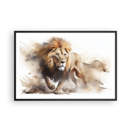Poster in einem schwarzem Rahmen - Der König zog um - 91x61 cm