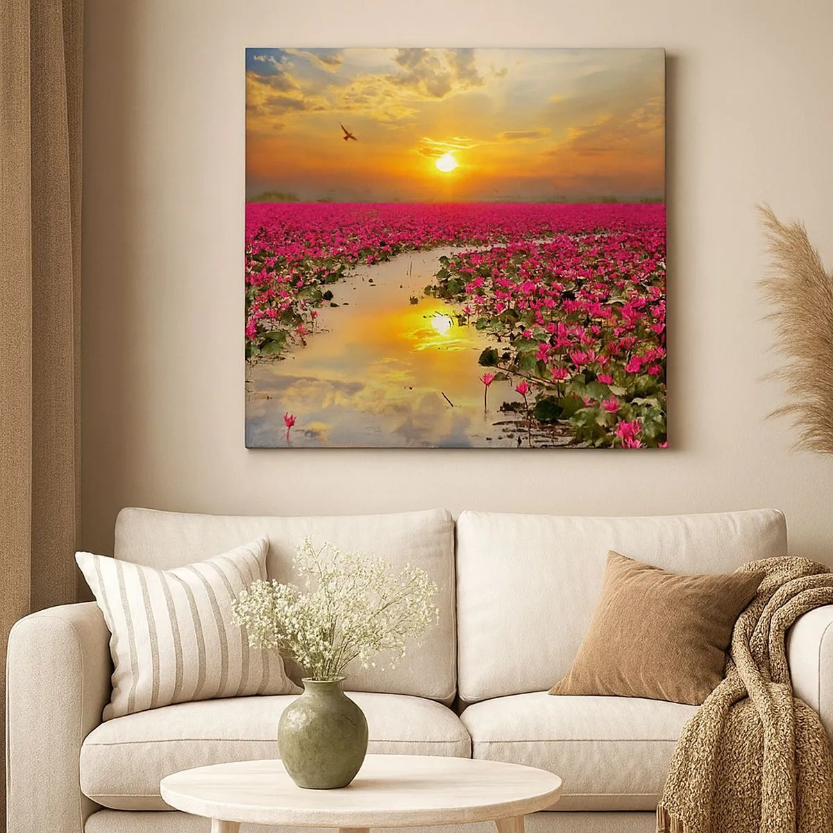 Bild auf Leinwand - Leinwandbild - Das geheime Leben des Sees - 30x30 cm