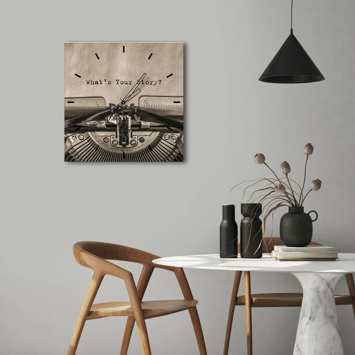 Wanduhr - Glasuhr - Erzähl es mir - 30x30 cm