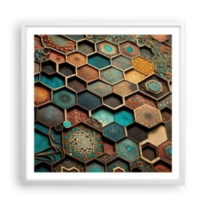 Poster in einem weißen Rahmen - Arabische Ornamente – Variation - 60x60 cm