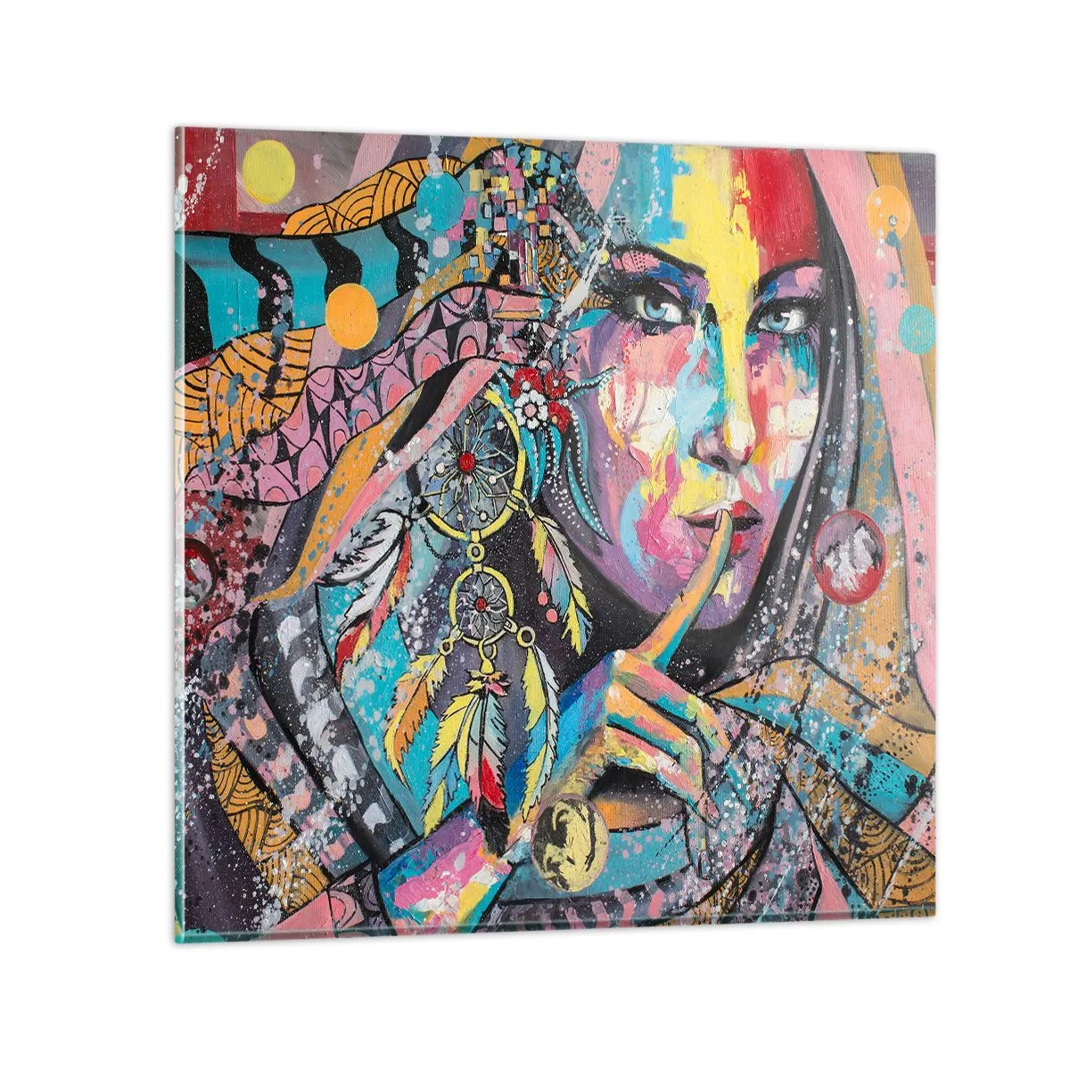 Glasbild - Bild auf glas - Sei still, bis du verstehst - 60x60 cm