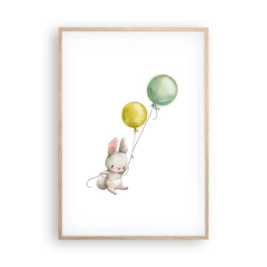 Poster in einem Rahmen aus heller Eiche - Ich werde auch fliegen! - 70x100 cm