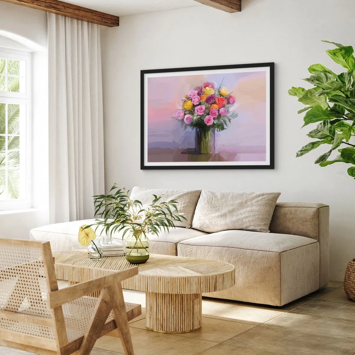 Poster in einem schwarzem Rahmen - Festgehaltene Schönheit - 50x40 cm