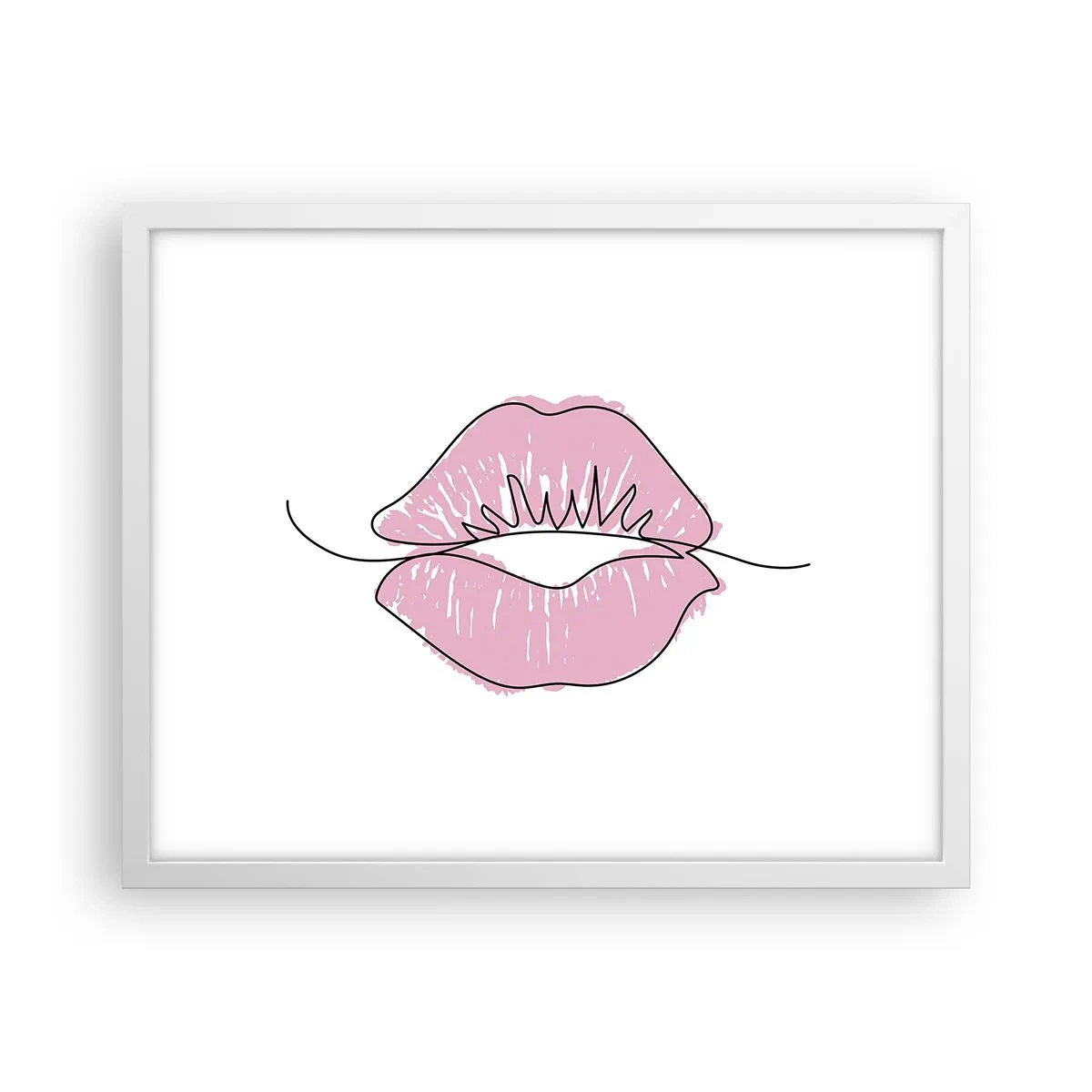 Poster in einem weißen Rahmen - Bereit zum Küssen? - 50x40 cm