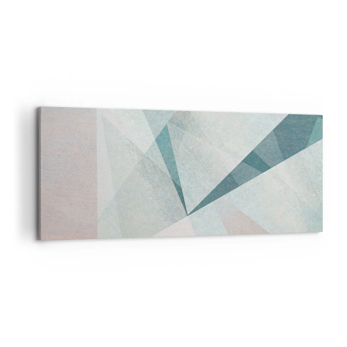 Bild auf Leinwand - Leinwandbild - Geometrische Formen in Pastelltönen von Blau und Grau - 120x50cm - Einfach aber dynamisch - Moderne Wanddekoration für Wohnzimmer und Schlafzimmer ARTTOR