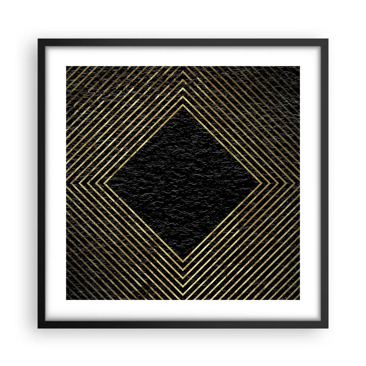 Poster in einem schwarzem Rahmen - Geometrie im glamourösen Stil - 50x50 cm
