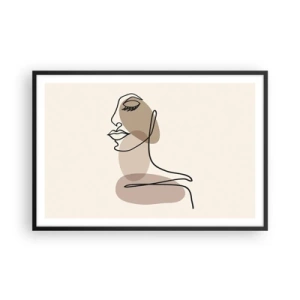 Poster in einem schwarzem Rahmen - Eine gewisse Linie der Schönheit - 91x61 cm