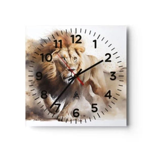 Wanduhr - Glasuhr - Der König zog um - 40x40 cm