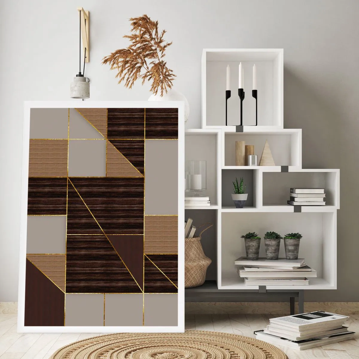 Poster - Ein Mosaik aus Braun und Gold - 70x100 cm