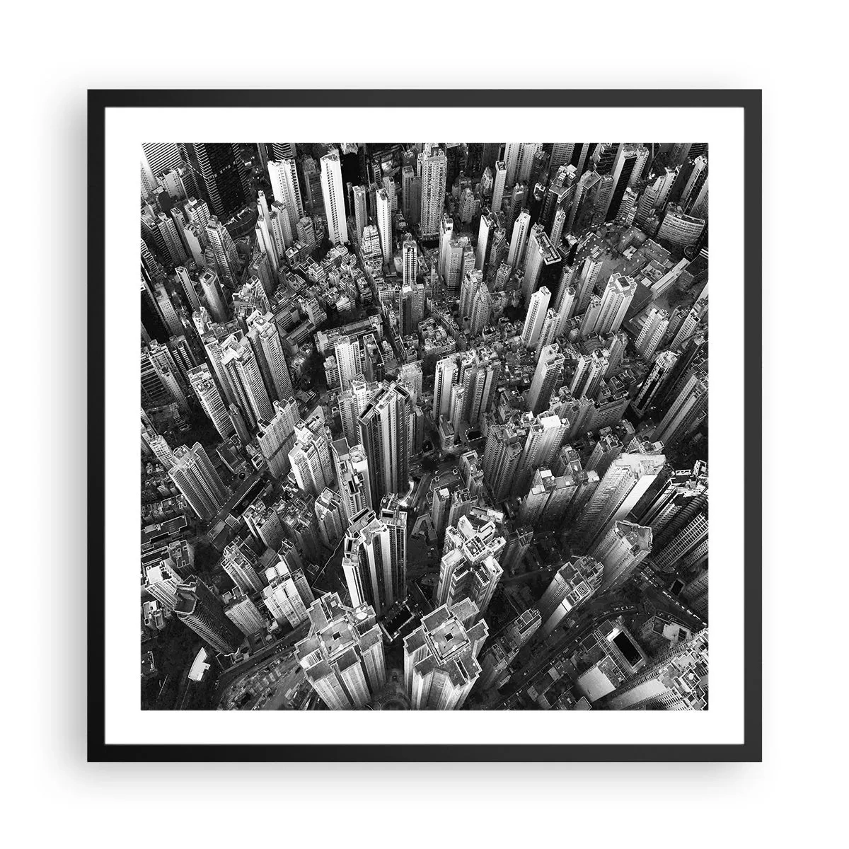 Poster in einem schwarzem Rahmen - Immer höher und höher - 60x60 cm