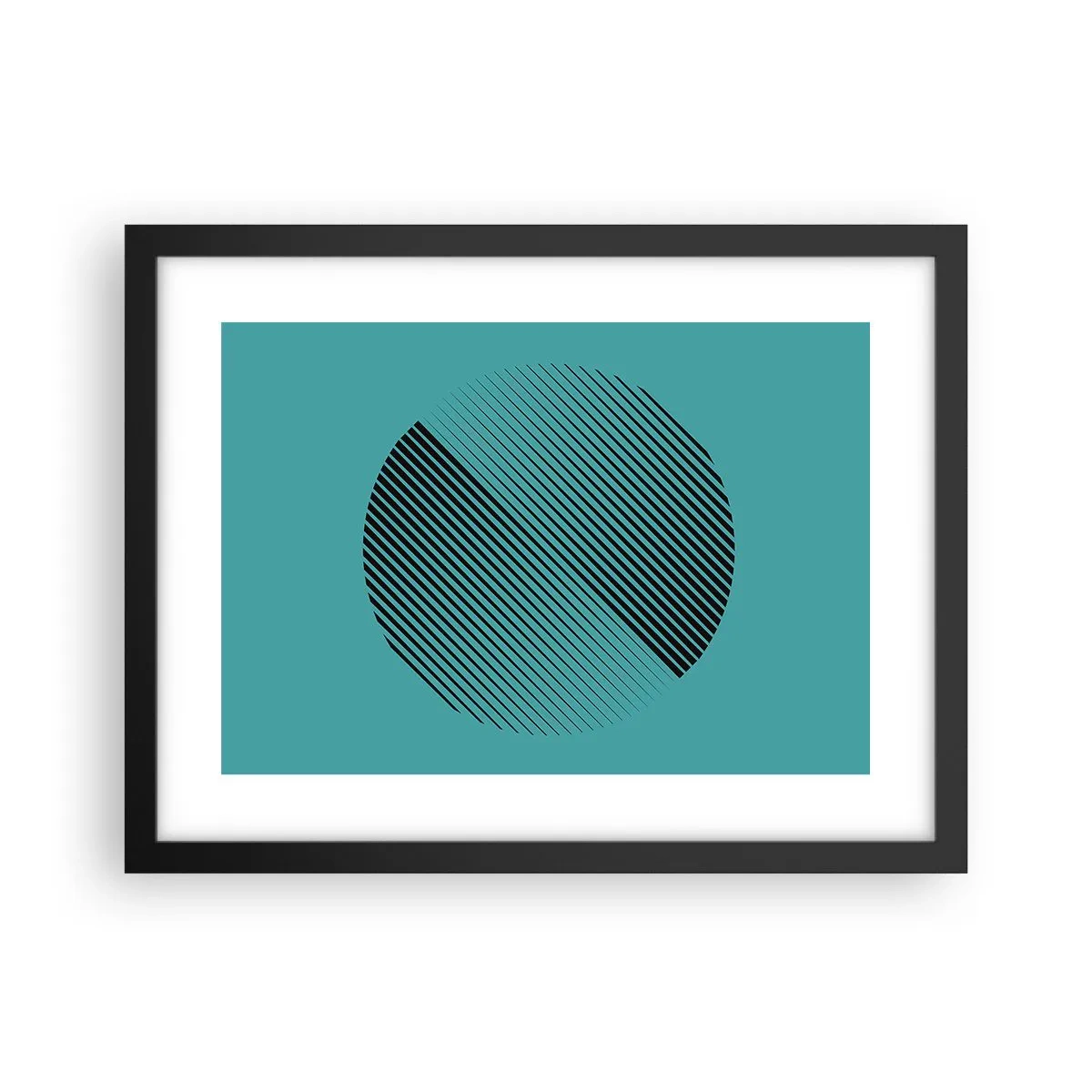 Poster in einem schwarzem Rahmen - Kreis – eine geometrische Variante - 40x30 cm