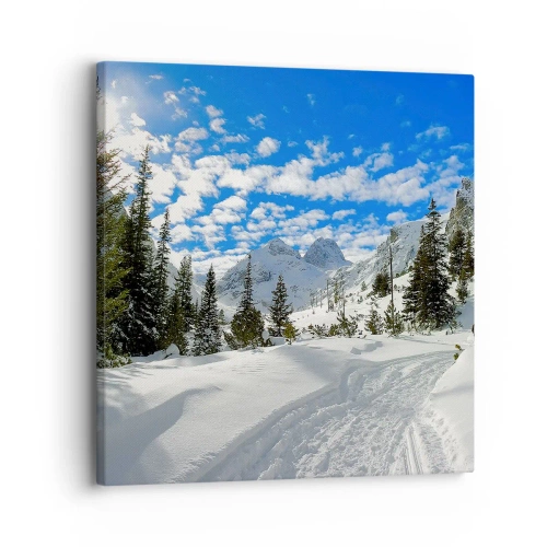 Bild auf Leinwand - Leinwandbild - Im Schnee und in der Sonne - 30x30 cm