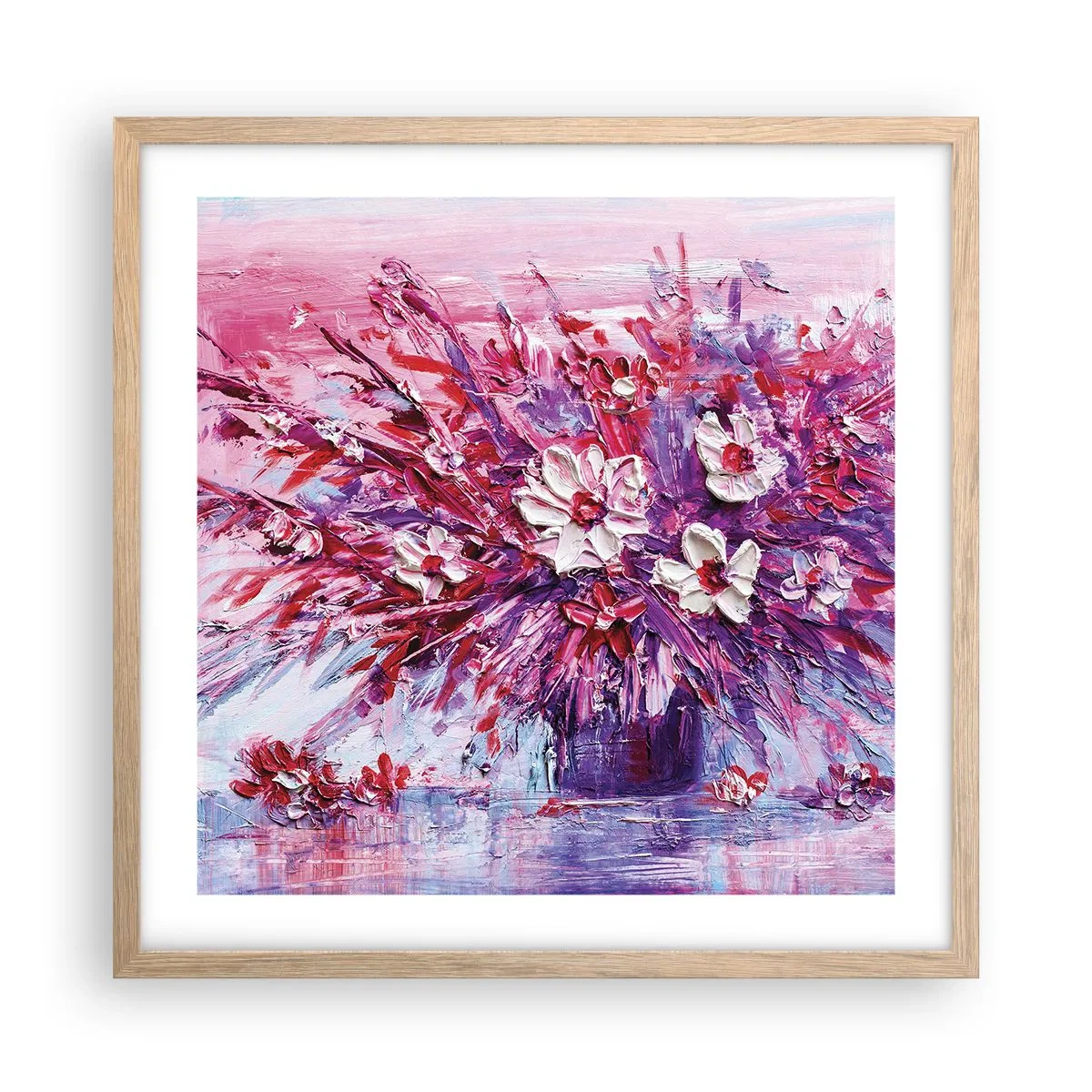 Poster in einem Rahmen aus heller Eiche - Unschuld und Leidenschaft - 50x50 cm