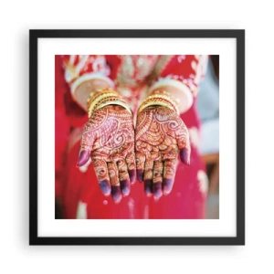 Poster in einem schwarzem Rahmen - Bereit, das Glück zu fangen? - 40x40 cm