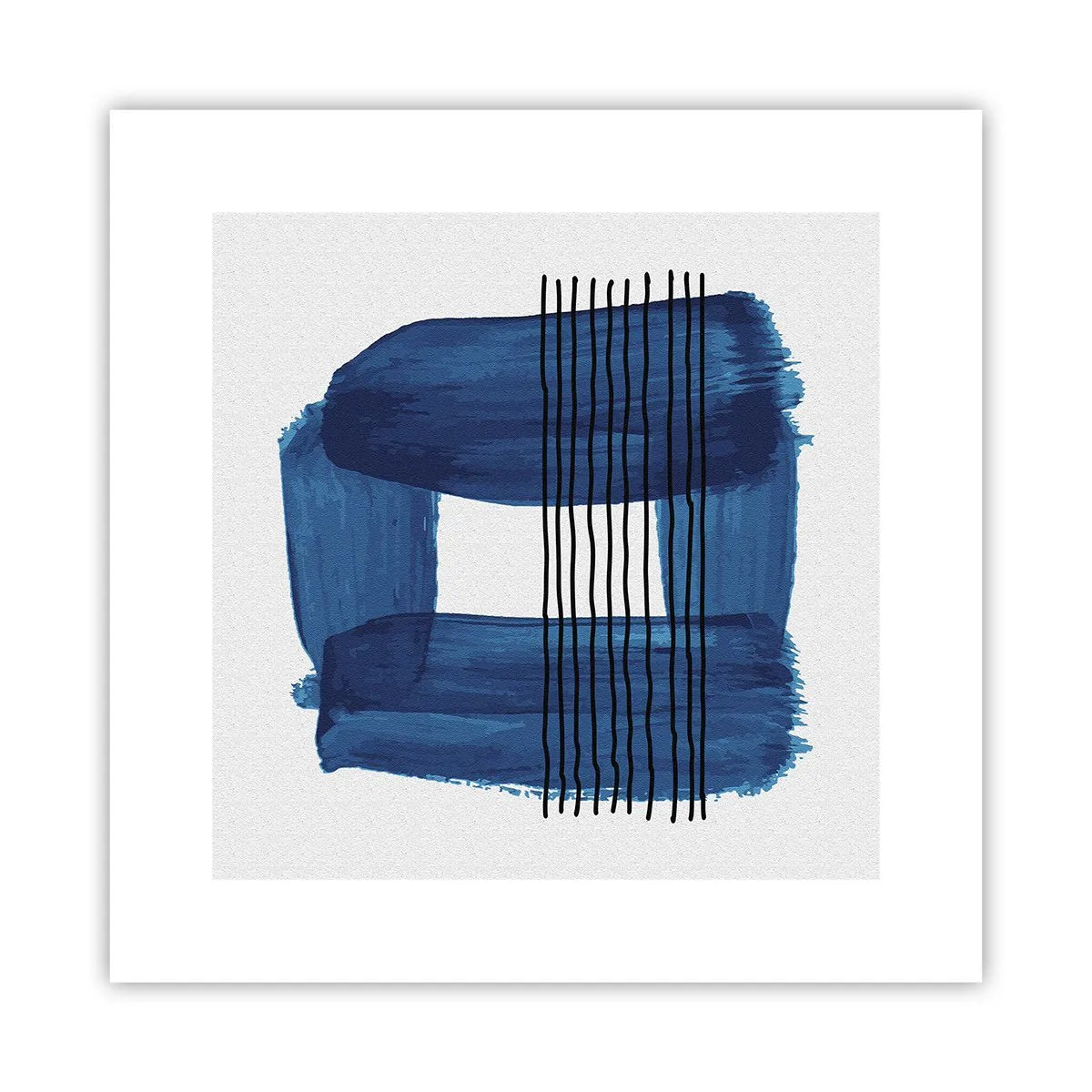 Poster - Blaue und schwarze Komposition - 30x30 cm