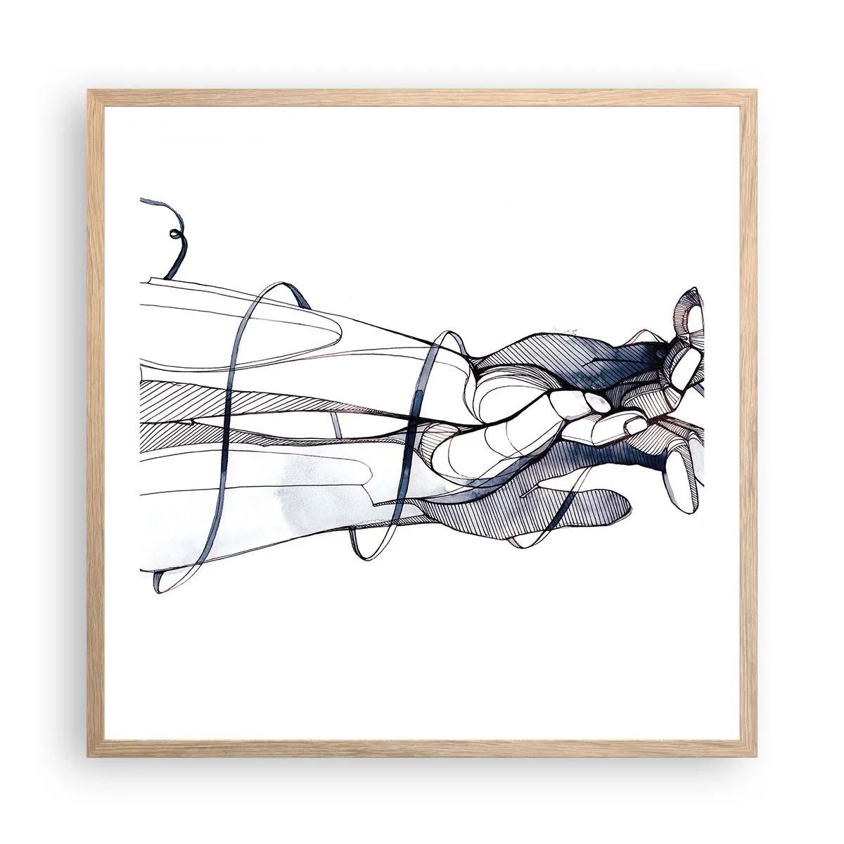 Poster in einem Rahmen aus heller Eiche - Touch-Studie - 60x60 cm