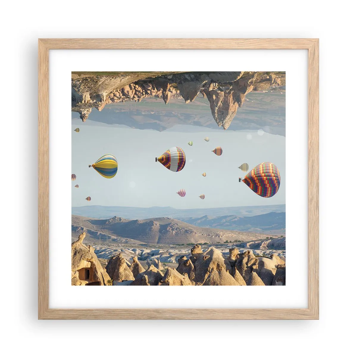 Poster in einem Rahmen aus heller Eiche - Hier ist alles möglich - 40x40 cm