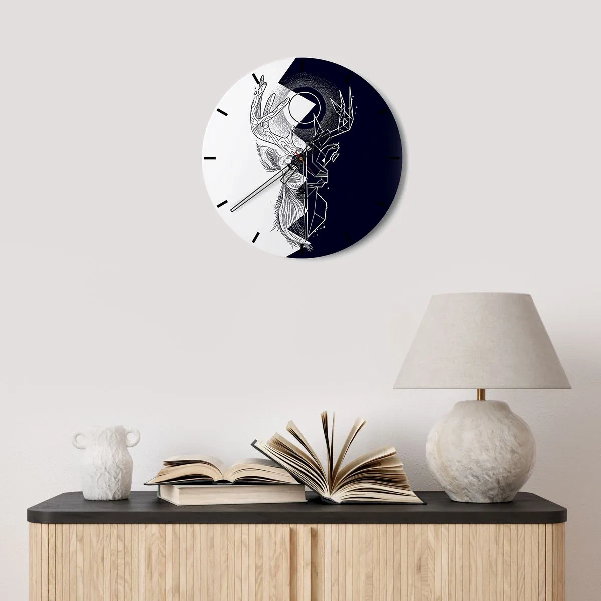 Wanduhr - Glasuhr - Der Kampf und die Einheit der Gegensätze - 40x40 cm