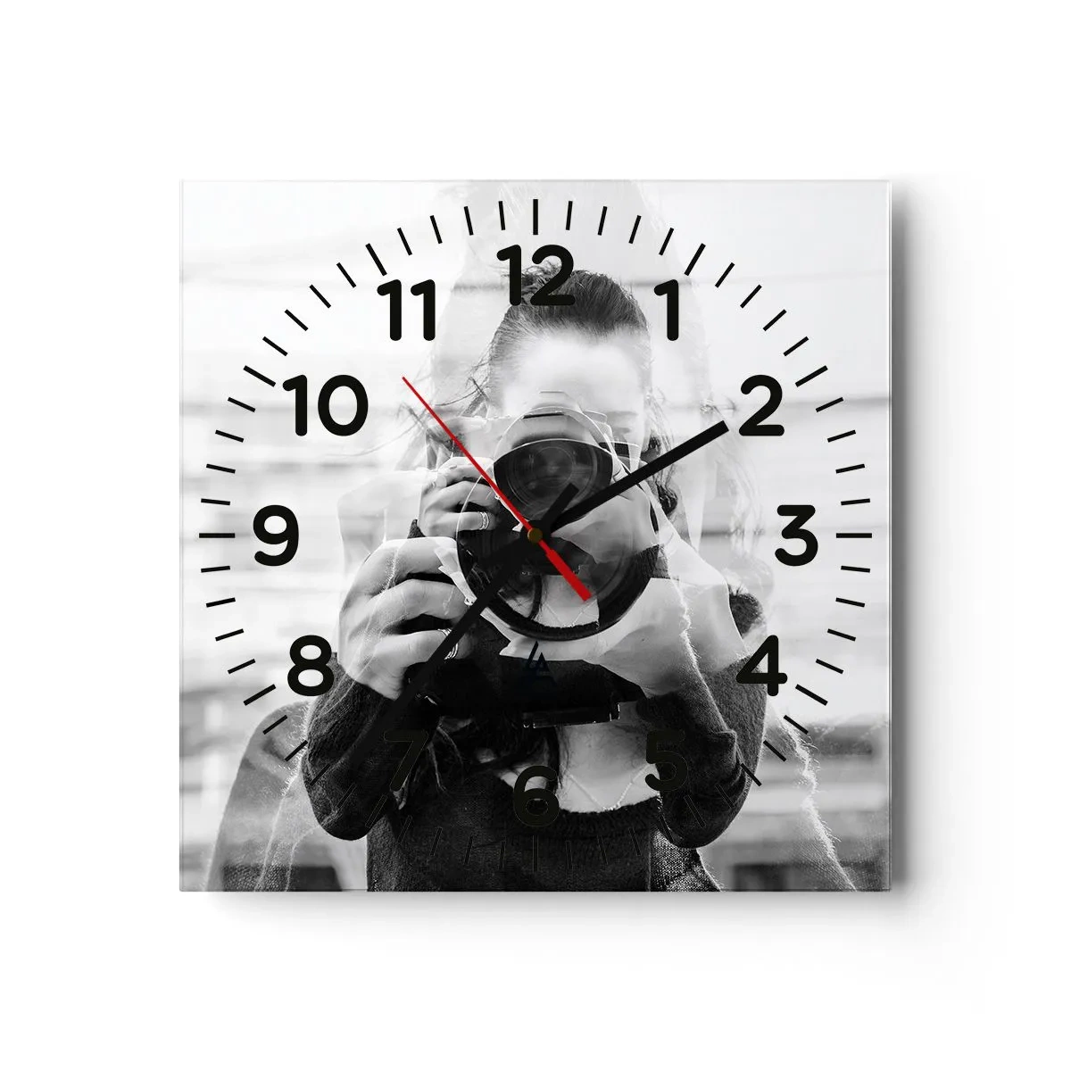 Wanduhr - Glasuhr - Schöpfer und Material - 40x40 cm