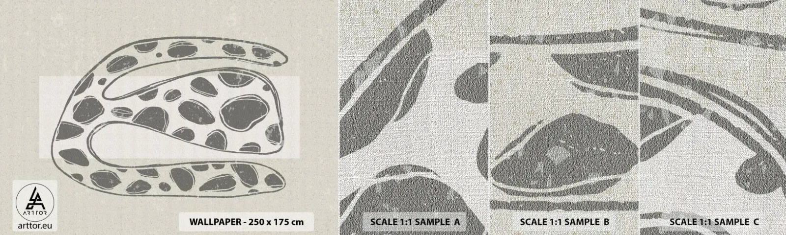 Fototapeten Muster Premium Canvas - Seltsame Kreatur - Boho, Minimalismus, Hell - 100x30 cm