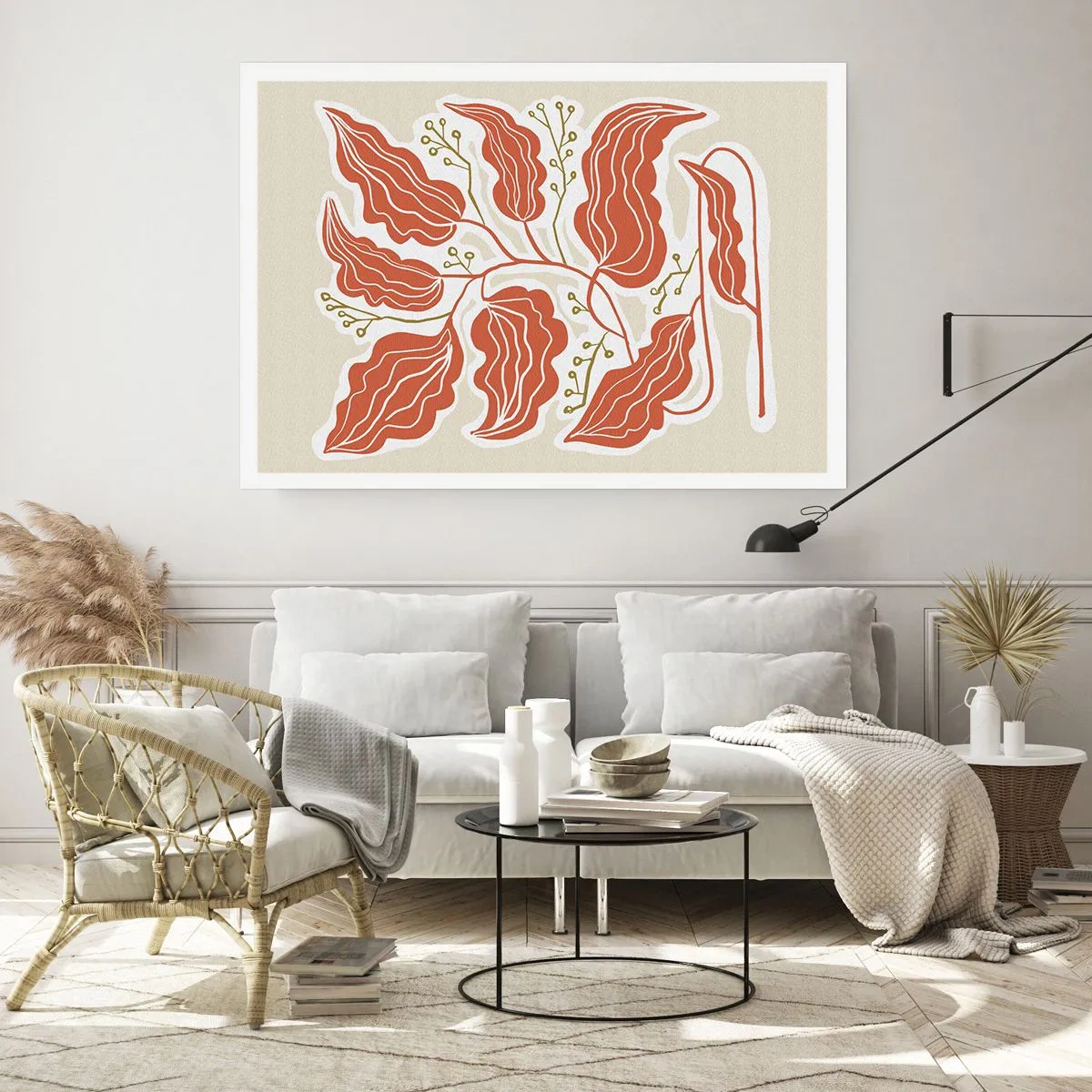 Poster - Im Folkstil und korallenartig - 70x50 cm