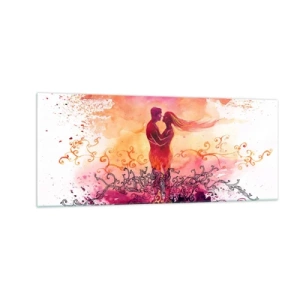 Glasbild - Bild auf glas - Ein Herz! ich brauche so wenig... - 100x40 cm