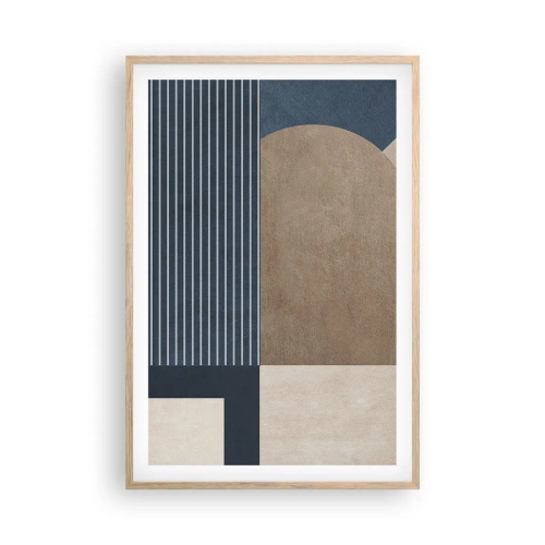 Poster in einem Rahmen aus heller Eiche - Komposition aus Einfachheit und Rundheit - 61x91 cm