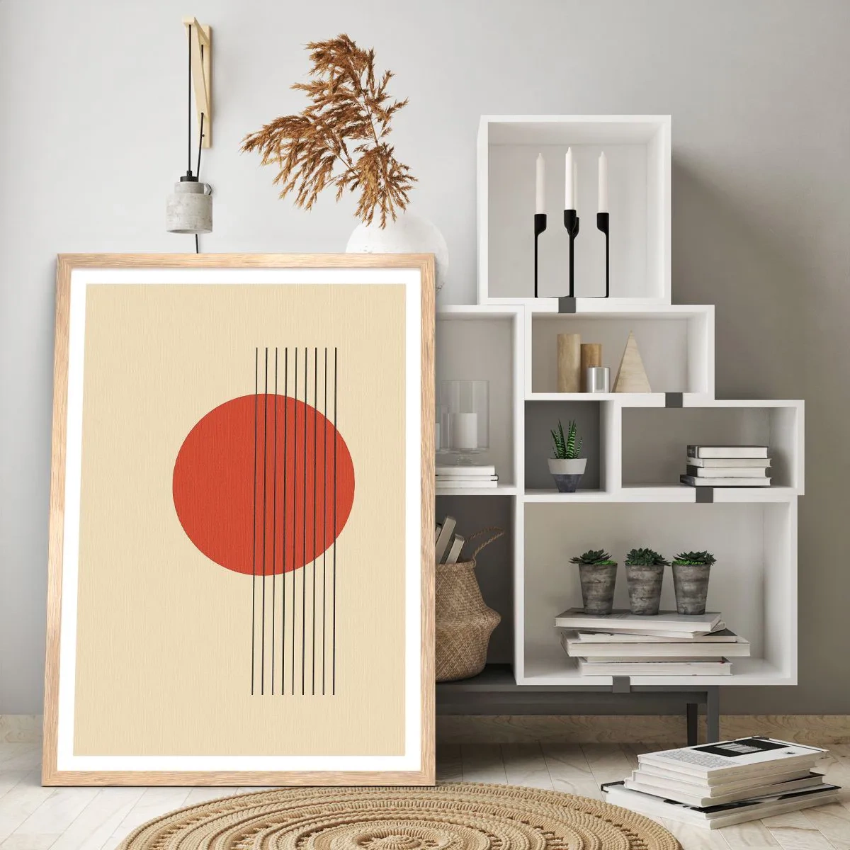 Poster in einem Rahmen aus heller Eiche - Immer wieder und weiter - 61x91 cm