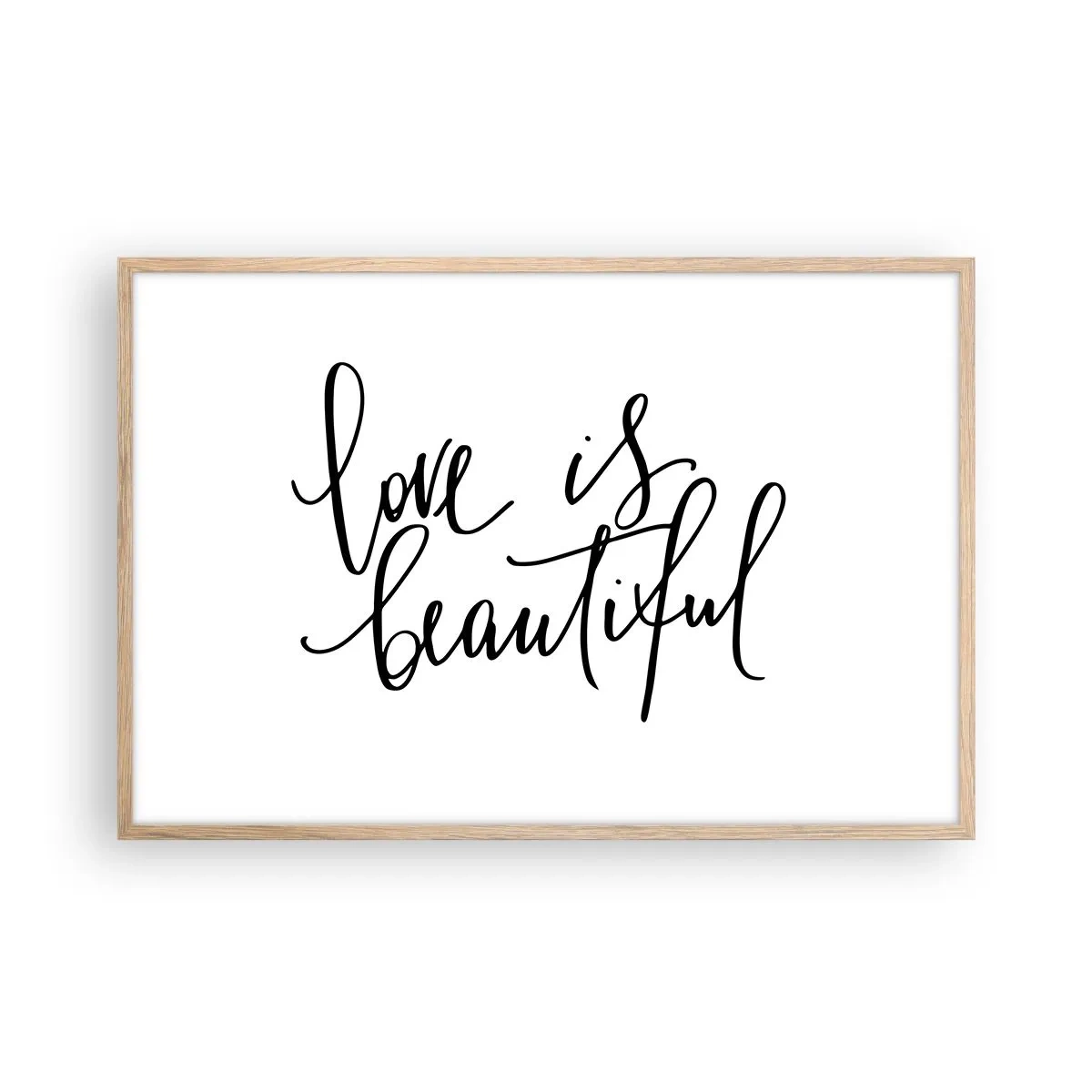 Poster in einem Rahmen aus heller Eiche - Lies und wiederhol - 91x61 cm