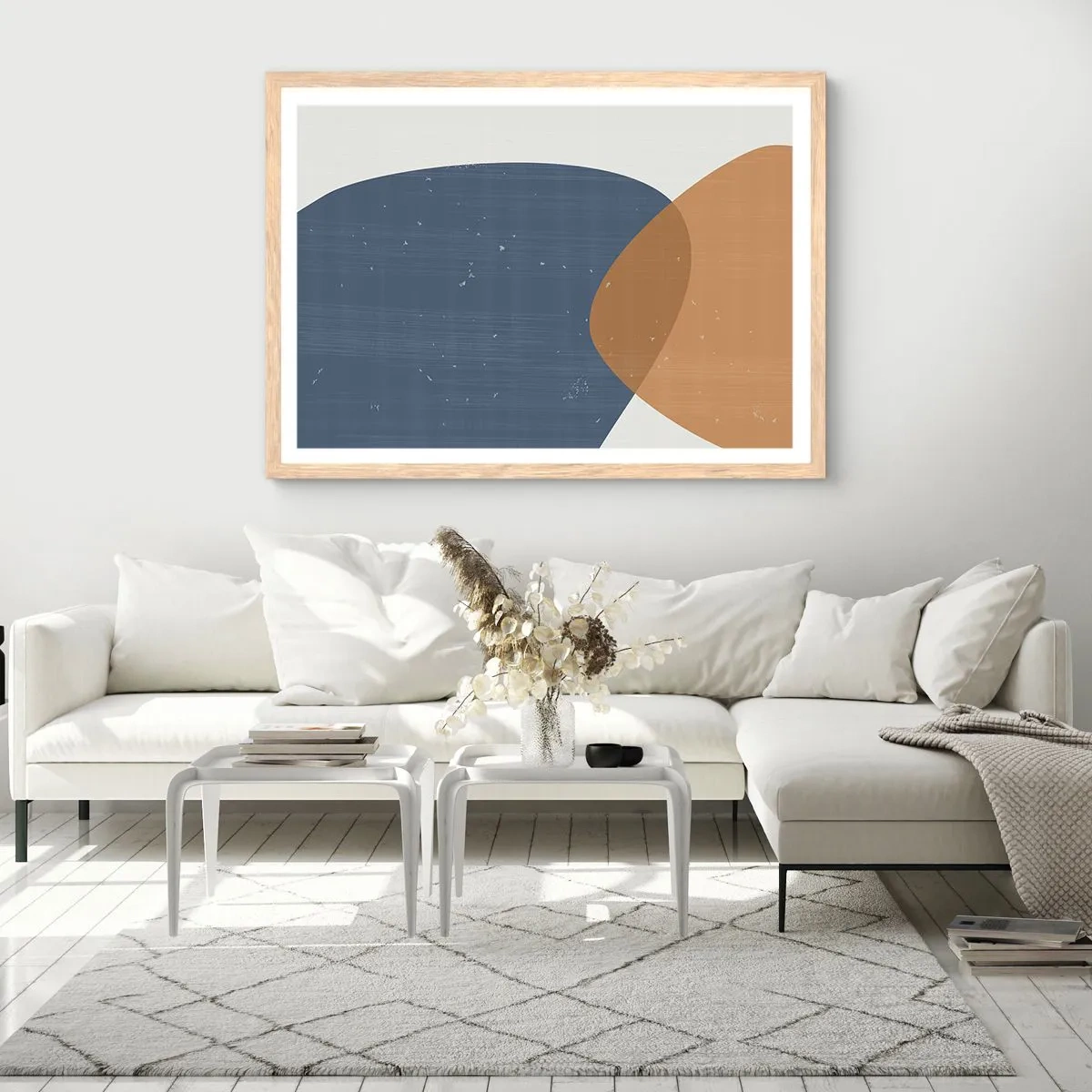 Poster in einem Rahmen aus heller Eiche - Ovale und Einflüsse - 100x70 cm