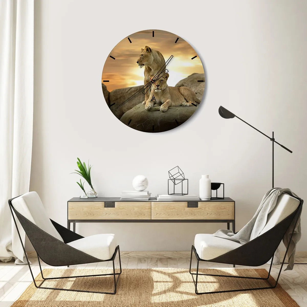 Wanduhr - Glasuhr - Königliche Majestät - 40x40 cm