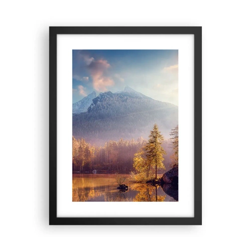 Poster in einem schwarzem Rahmen - In den Bergen und Tälern - 30x40 cm