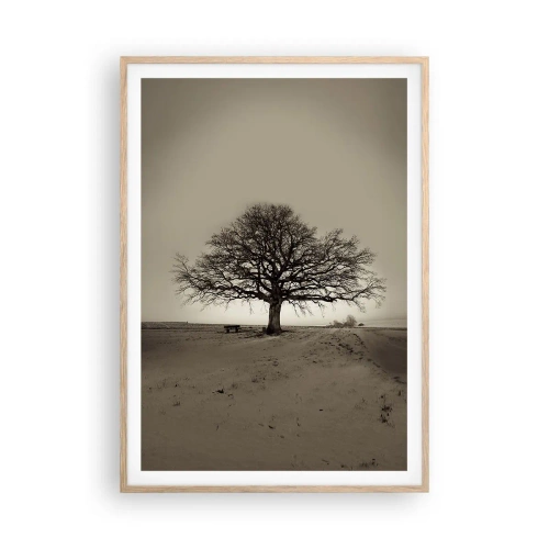 Poster in einem Rahmen aus heller Eiche - Von hier zu Ewigkeit - 70x100 cm