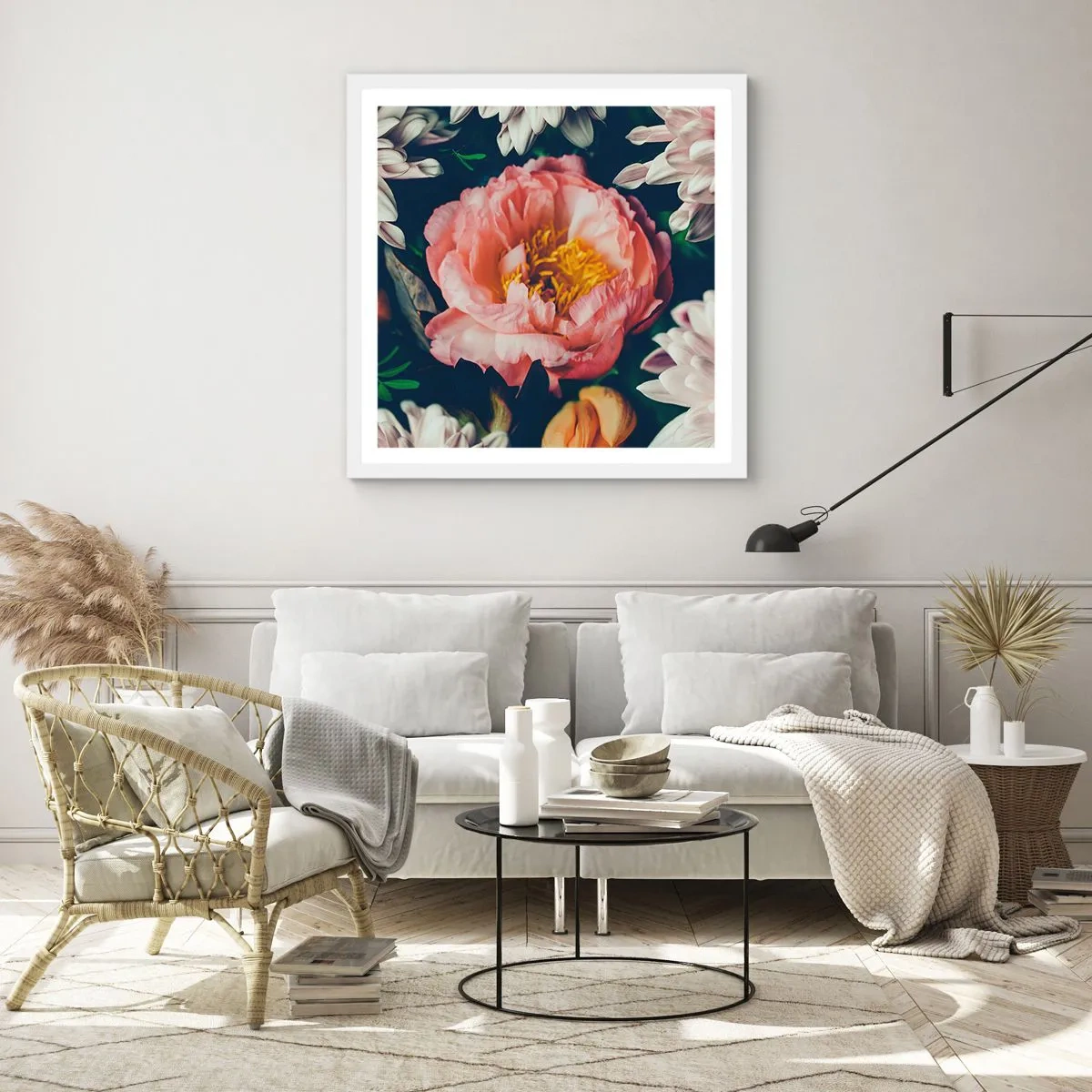 Poster in einem weißen Rahmen - Mit barocker Pracht - 60x60 cm