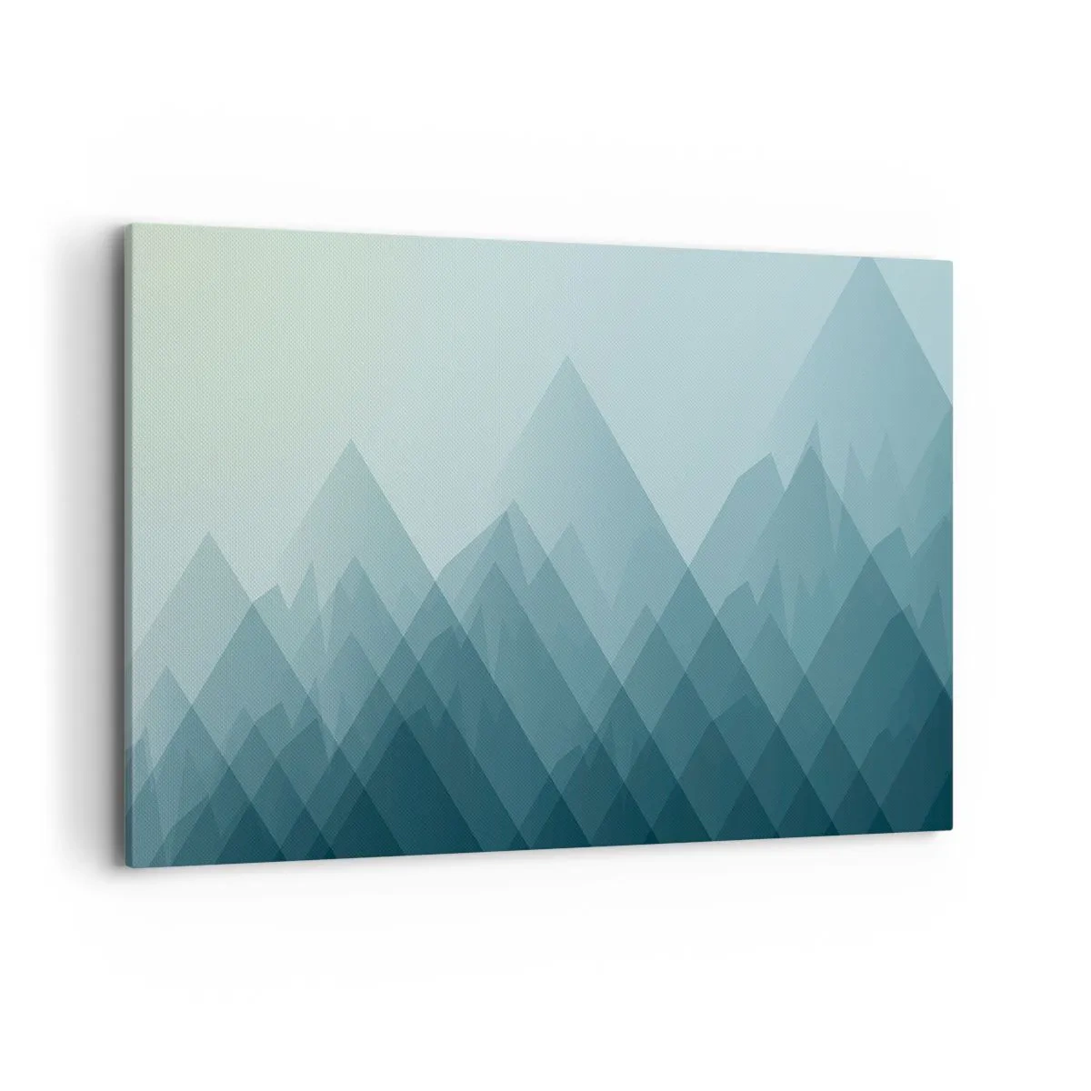 Bild auf Leinwand - Leinwandbild - Minimalistische Berggrafiken in Blautönen - 100x70cm - Groß größer am größten - Moderne Wanddekoration für Wohnzimmer und Schlafzimmer ARTTOR