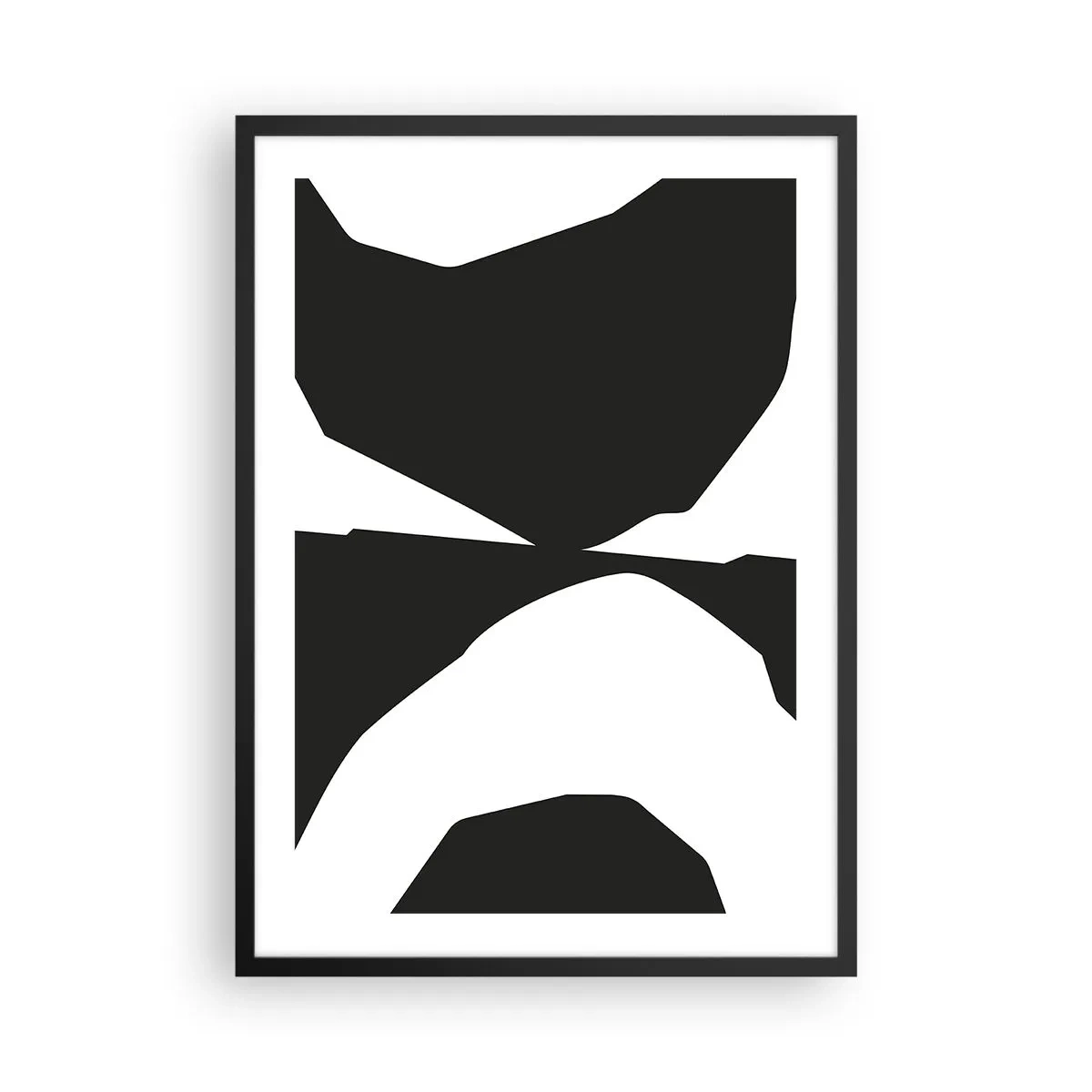 Poster in einem schwarzem Rahmen - Abstrakte Schwarz-Weiß-Komposition - 50x70cm - Positiv negativ - Moderne Wanddekoration für Wohnzimmer und Schlafzimmer ARTTOR