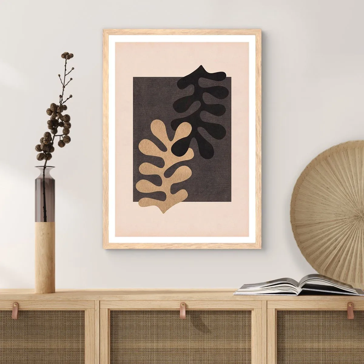 Poster in einem Rahmen aus heller Eiche - Abwesenheit und Ergänzung - 61x91 cm